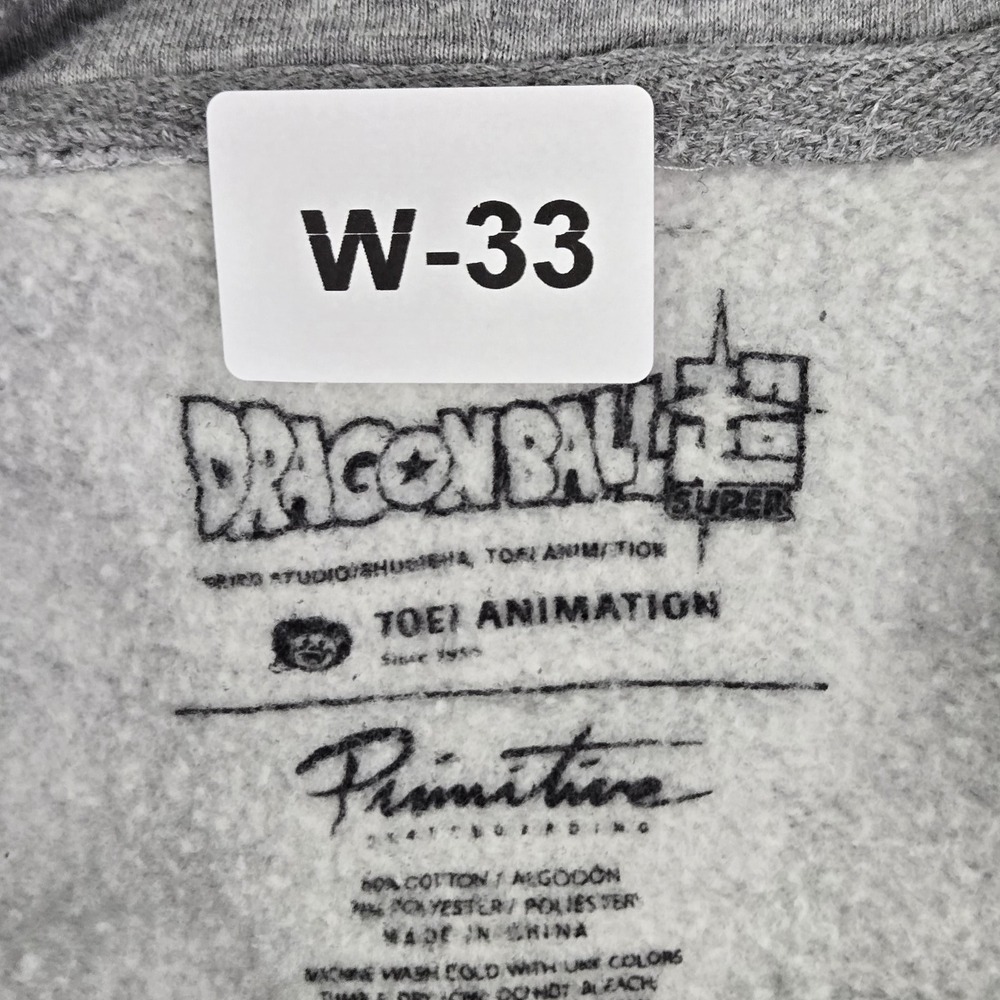 Primitive Men Hoodie M Gray Graphic Fleece Dragon Ball Activewear Pullover READ - Picture 2 of 9